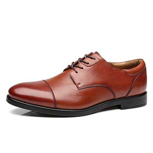 La Milano Men Dress Shoes Lace Up Oxford Classic Plain Toe Modern Formal Leather Shoes for Men