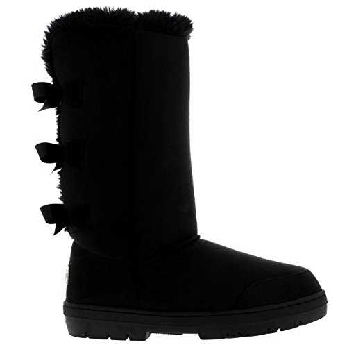 Holly Womens Triplet Bow Tall Classic Waterproof Winter Rain Snow Boots
