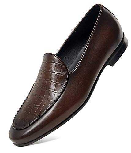 GIFENNSE Men's Dress Shoes Slip-On Loafers Leather Formal Shoes