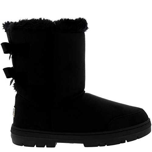 Holly Womens Twin Bow Tall Classic Waterproof Winter Rain Snow Boots