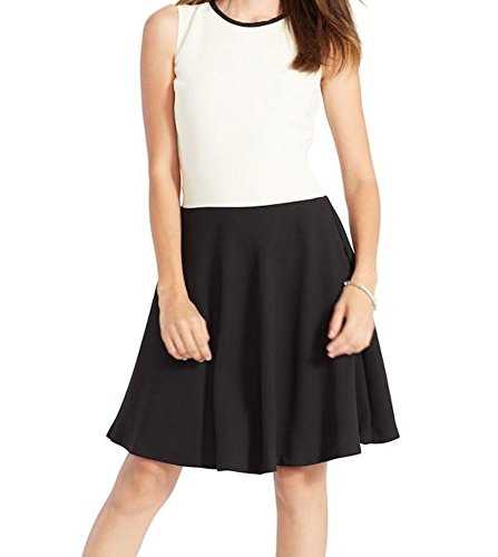 Lauren Ralph Lauren Womens Crepe Colorblock Wear to Work Dress Black-Ivory 12