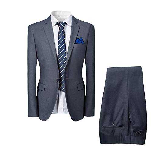 Mens Smart 2 Piece Suit Slim Fit Dinner Wedding Tuxedo Suits Single Breasted One Button Blazer Jacket and Trousers