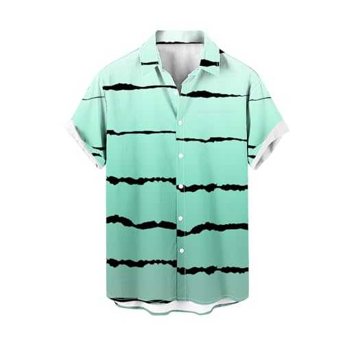 Hawaiian Shirt Short Sleeve T Shirt Mens Hawaiian Shirts Stripe Printi Summer Shirts Mens Shirt Casual Button DownHoliday Office Work Shirt Solid Color Funny Tshirts for Men Adult Beach Shirts