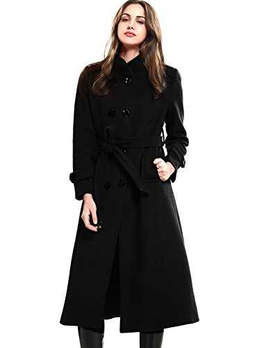 Escalier Women's Wool & Cashmere Coat Winter Jacket Blend Coats Long Double Breasted Fitted With Belts