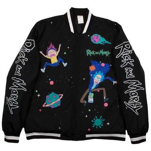 RICK AND MORTY Space Fall Galactic Adventure Mens and Women Zip-Up Bomber Jacket