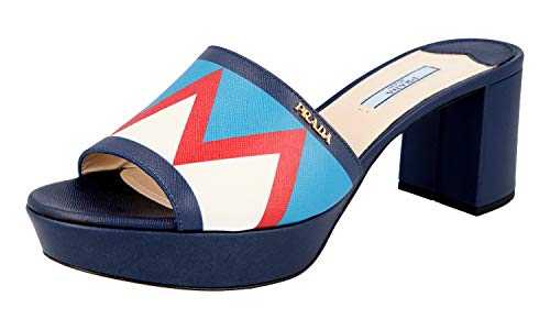 Prada Women's 1XP933 ZLH F0DWB Multicoloured Saffiano Leather Sandals UK 7.5 / EU 40.5