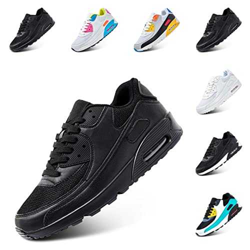 Mens Trainers Ladies Womens Running Shoes Gym Athletic Sports Jogging Fashion Sneakers Lightweight Cushioned Shock Absorbing Breathable Black White Pink 3.5-12 UK