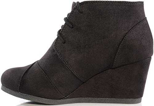 MARCOREPUBLIC Galaxy Wedge Boots for Women and Young Girls - Comfortable Ankle Boots for Women - Casual Shoes Booties with Lace Up Front