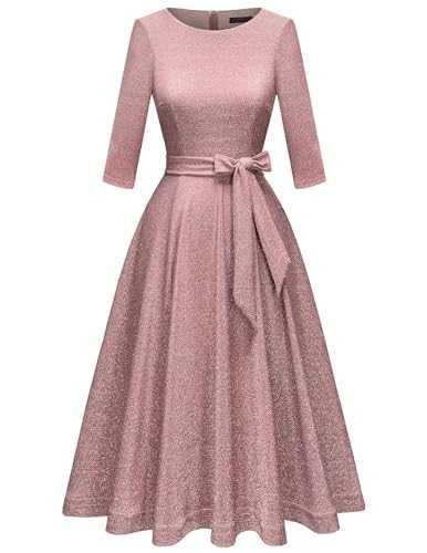 DRESSTELLS Vintage Cocktail Dress for Women, 1950s Tea Party Dresses, Fit Flare Aline Church Dress