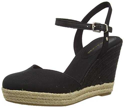 Tommy Hilfiger Women's Basic Closed Toe High Wedge Sandals, (Black Bds), 7 UK