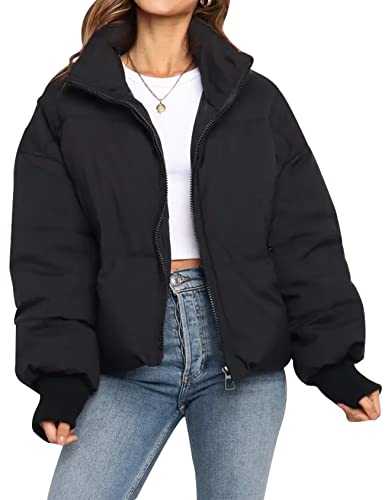 Gihuo Women’s Winter Cropped Puffer Jacket Coat Short Warm Quilted Jacket