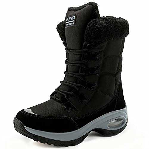 GURGER Snow Boots Womens Waterproof Warm Fur Lined Non-Slip Boots