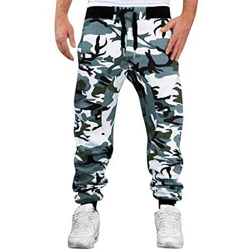 Men's Casual Pants Tracksuit Bottoms Expandable-Waist Trousers Cotton Comfort Pants Outdoor Sweatpants Sports Pants Joggers Cargo Pants
