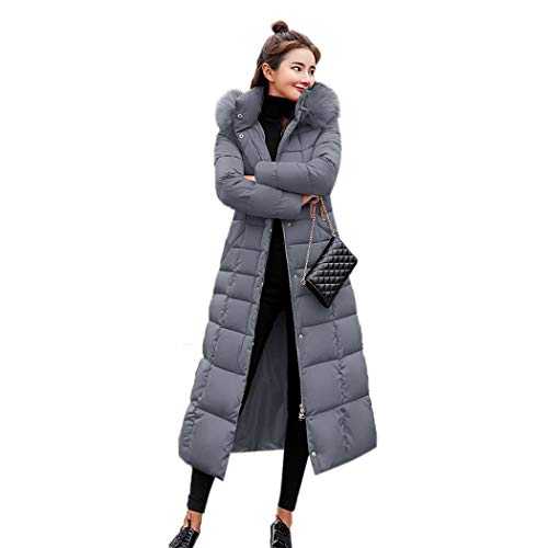 kisshes Women Ladies Long Padded Puffer Coat Winter Warm Cotton Quilted Jacket Parka with Removable Faux Fur Hood