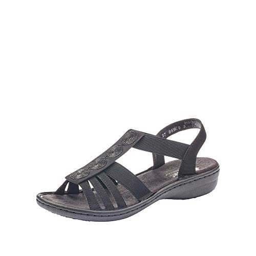 Rieker Women's Frühjahr/Sommer 60870 Closed Toe Sandals, Black (Schwarz 00), 4 UK