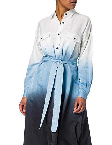 BOSS Womens C Daliti Dip-dye Shirt Dress in Cotton and Silk