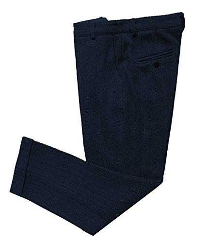 AeoTeokey Men's Suit Pant Herringbone Tweed Dress Vintage Trousers Casual Thick Wool Pleated Front
