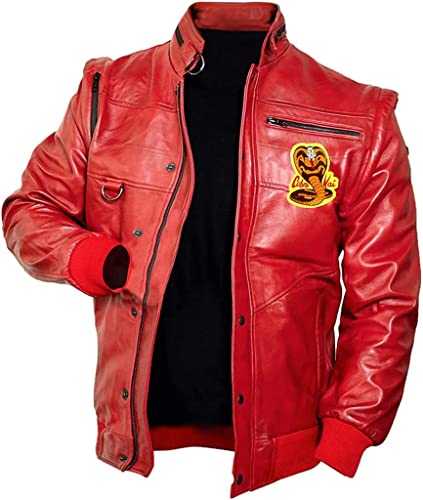 JILDISH Johnny Lawrence Red Karate Kid Cobra Kobra Kai Men Faux Or PU Leather Bomber Jacket