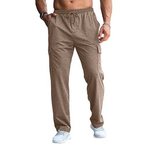 Mens Cargo Joggers Trousers Casual Elasticated Waist Tracksuit Bottoms for Men M-4XL