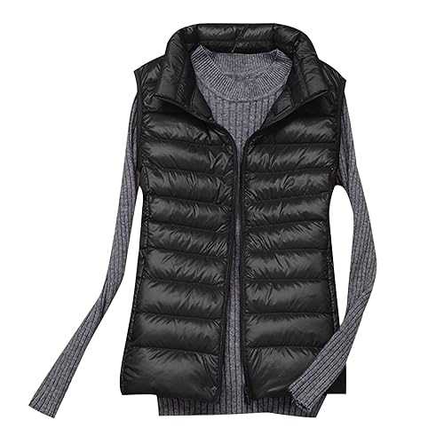 HAOLEI Women's Gilets and Bodywarmers Puffer Gilet UK Sale Clearance Packable Quilted Jacket Lightweight Down Jacket Casual Full Zip Plain Sleeveless Warm Padded Waistcoat Winter Vest Ladies
