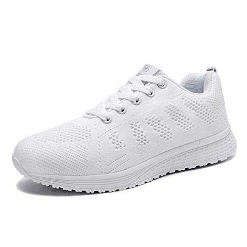 Women Trainer Ladies Running Shoes Gym Athletic Sports Sneakers Casual Mesh Walking Jogging Shoes Lace up Flat