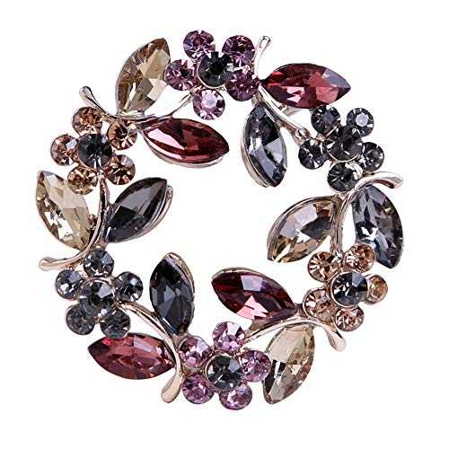 CUFTS Colours Crystal Brooch Pins Rhinestone Brooches Jewelry Gift for Women Girls