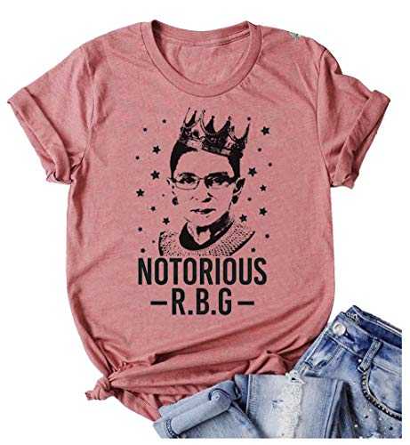 Notorious RBG Feminist T Shirt for Women Ruth Bader Ginsburg Graphic Shirt Casual Short Sleeve Girl Power Tee Tops