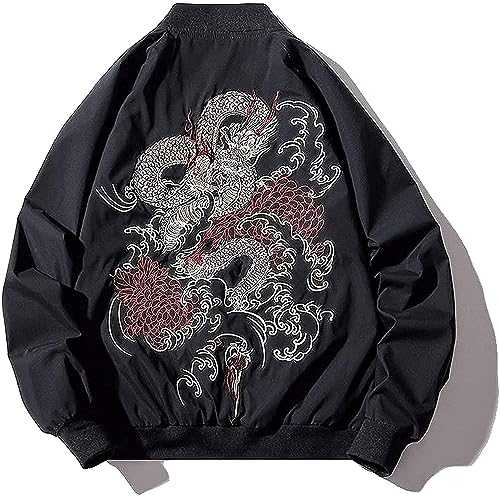 XYXIONGMAO Japanese Dragon Men'S Hip-Hop Clothing Oversized Men Bomber Jacket Couple Streetwear Pilot Jacket