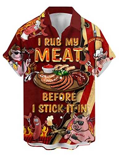 Deer Lady Hawaiian Bowling Shirts for Men Short Sleeve Button Down Shirt Casual Beach Summer Shirts