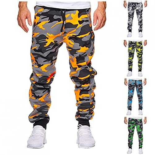 Men's Camouflage Cargo Combat Trousers Stylish Lightweight Comfortable Men's Cargo Pants Thermal Sports Elastic Hem Straight Work Trouser Stretch Tracksuit Bottoms Zip Combat Trousers For Men Uk