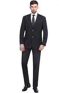 P&L Men's 7-colors Premium Slim Fit Two-piece Single Breasted Two Button Dress Suit Jacket and Pants Sets [2015 (50 Regular / W 46"