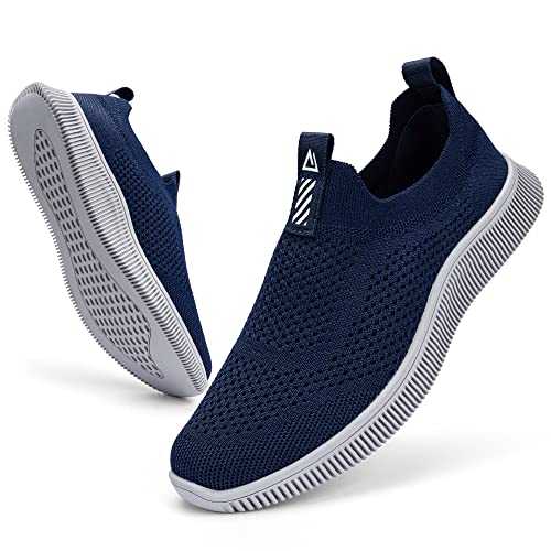 MrToNo Mens Slip On Trainers Breathable Mesh Gym Sports Running Shoes Lightweight Sneakers Walking Shoes Casual Athletic Tennis Shoes