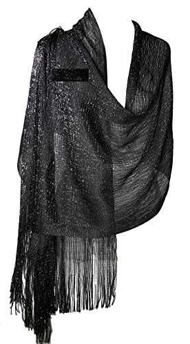 GFM® Mesh Shimmering Sparkly Scarf Wrap Stole Shawl For Wedding,Evening Wear, Bridesmaid,Proms (MSH1)