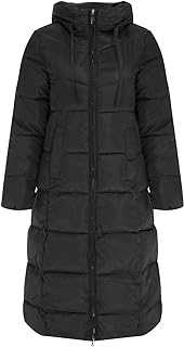 DGHM Jackets Women Windproof Hooded Coat Long Down Puffer Jacket Loose Thicken Soild Color Zipper Pocket Long Jacket Quilted Winter Puffer Outerwear Parka Coat