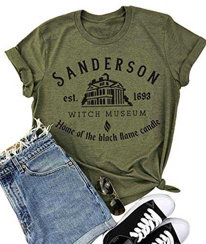 Women's Sanderson Witch Museum Letter Print T-ShirtCasual Short Sleeve O Neck Tees Shirts Top