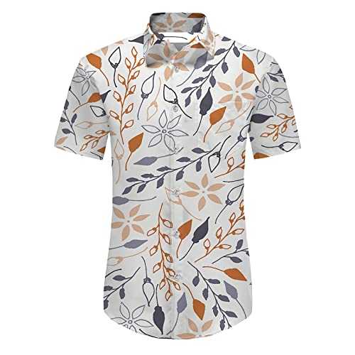 Kmdwqf Hawaiian Shirts for Men,Mens Hawaiian Shirt Men's Shirts Sets Short Sleeve Casual Button Down Beach Flower Shirt Sale Clearance