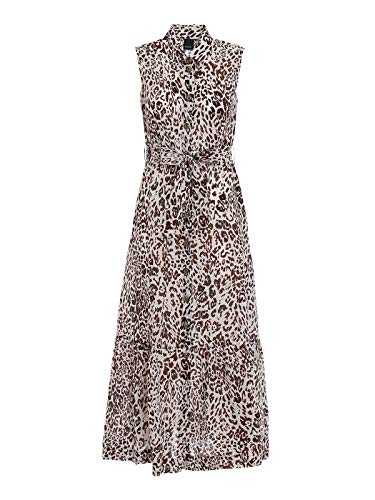 Pinko Women's SFRONTATO Casual Dress, Zl3_Bianco/Marron, UK 10.5