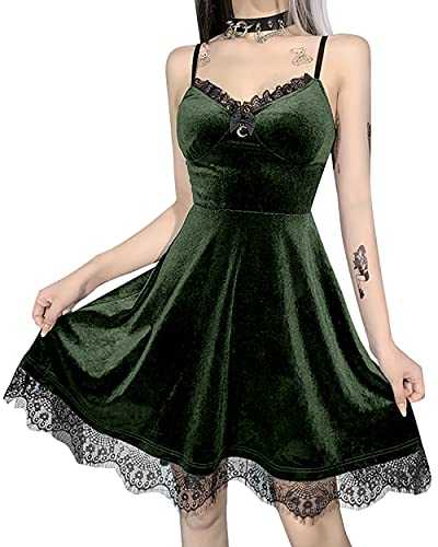 DINGJIUYAN Gothic Lace Short Dress Black Mini Dress Half Moon Corset Gothic Sexy Backless Party Dress