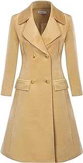GRACE KARIN Winter Coats for Women UK Warm Long Duffel Coats Double Breasted Chunky Jackets