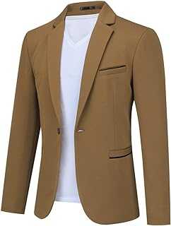 Allthemen Mens Casual 1 Button Blazer Slim Fit Blazer Jacket Lightweight Suit Jackets