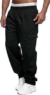 Mens Cargo Work Trousers Casual Relaxed Fit Stretch Combat Tracksuit Jogging Bottoms Trousers for Man M-3XL