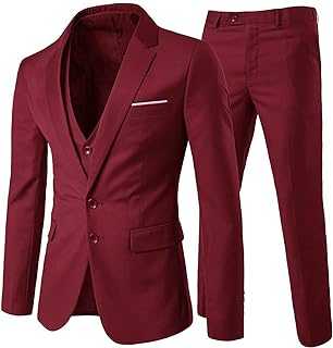 Allthemen Mens Suits 3 Piece Regular Slim Fit Wedding Tuexedo Suit for Men Business Casual Wedding Suits Jacket Blazer Waistcoat Trousers