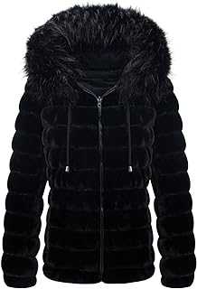 Geschallino Women's Faux Fur Fleece Coat, The Fluffy Fuzzy Sherpa Shearling Jacket with Hood for Autumn and Winter