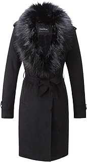 Giolshon Women Faux Leather Jacket, Winter Fashion Motorcycle Coat with Fur Collar, Moto Biker PU Outerwear