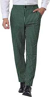 Lars Amadeus Men's Striped Dress Pants Straight Fit Color Block Office Work Suit Trousers