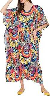 Gypsie Blu Ladies Kaftans Kimono Maxi Style Dresses Long Printed Caftan Beach Dress Women Plus Size Evening Gown