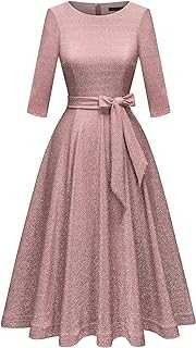 DRESSTELLS Vintage Cocktail Dress for Women, 1950s Tea Party Dresses, Fit Flare Aline Church Dress
